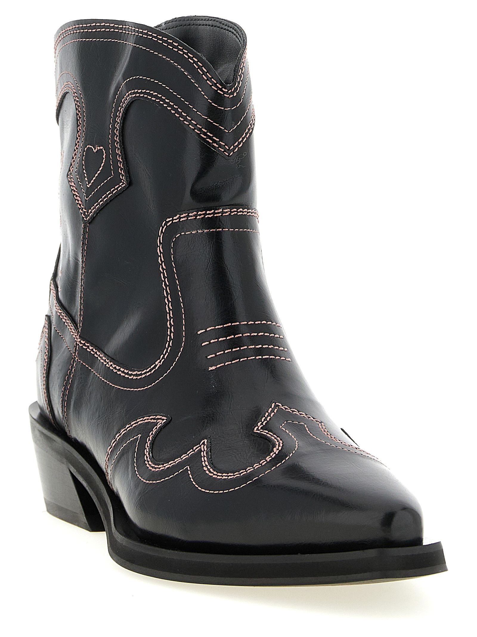Ganni 'Low Shaft Embroidered Western' Ankle Boots Size US 7 / IT 37 - 2 Thumbnail