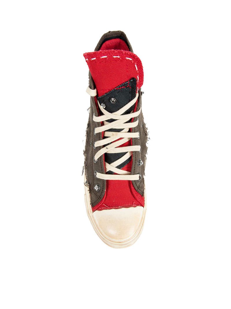 Maison Margiela "LOVE TO DEATH" HIGH-TOP CANVAS SNEAKERS WITH DESTRUCTURED DETAILS Size US 11 / EU 44 - 5 Thumbnail
