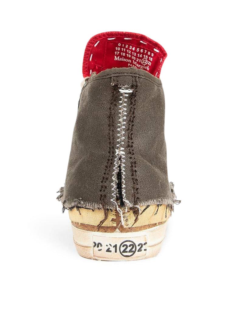 Maison Margiela "LOVE TO DEATH" HIGH-TOP CANVAS SNEAKERS WITH DESTRUCTURED DETAILS Size US 11 / EU 44 - 3 Thumbnail