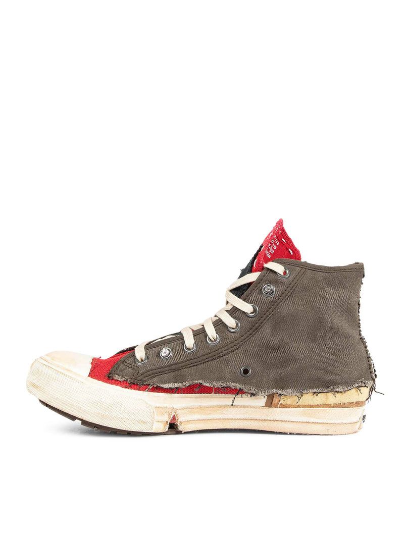 Maison Margiela "LOVE TO DEATH" HIGH-TOP CANVAS SNEAKERS WITH DESTRUCTURED DETAILS Size US 11 / EU 44 - 4 Thumbnail