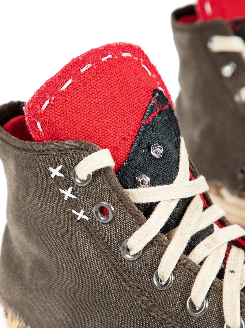 Maison Margiela "LOVE TO DEATH" HIGH-TOP CANVAS SNEAKERS WITH DESTRUCTURED DETAILS Size US 11 / EU 44 - 7 Thumbnail