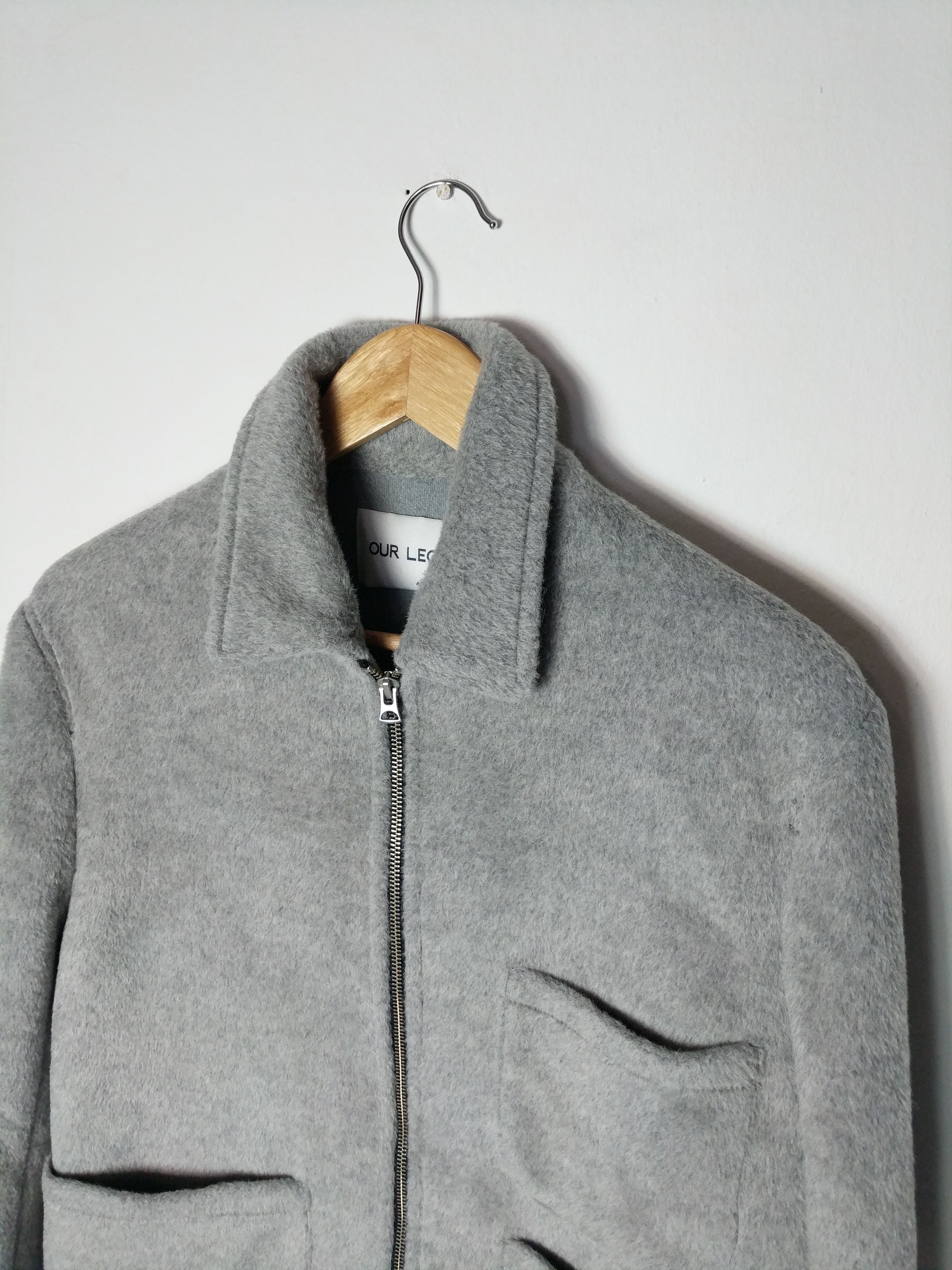 Our Legacy Alpaca Wool Felt Patch Blouson Grey Cillium Size 48 Size US M / EU 48-50 / 2 - 2 Thumbnail