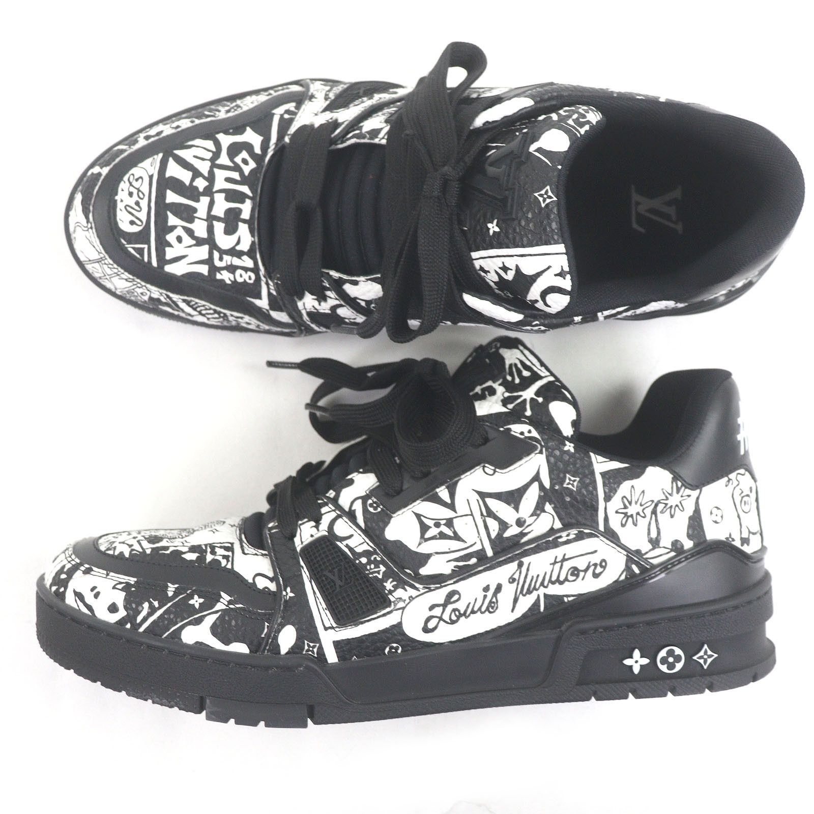 Louis Vuitton Louis Vuitton Louis Vuitton LV Trainer Line Sneakers Leather Shoes DUTY FREE for USA Size ONE SIZE - 4 Thumbnail