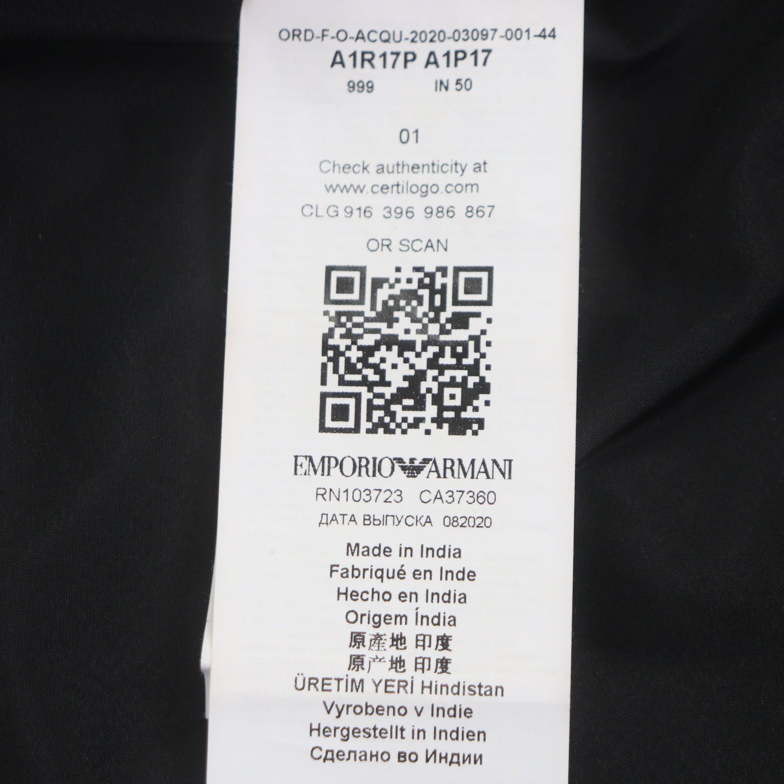 Armani Armani Emporio Armani Lamb Leather Blouson Leather Outerwear DUTY FREE for USA Size ONE SIZE - 9 Thumbnail