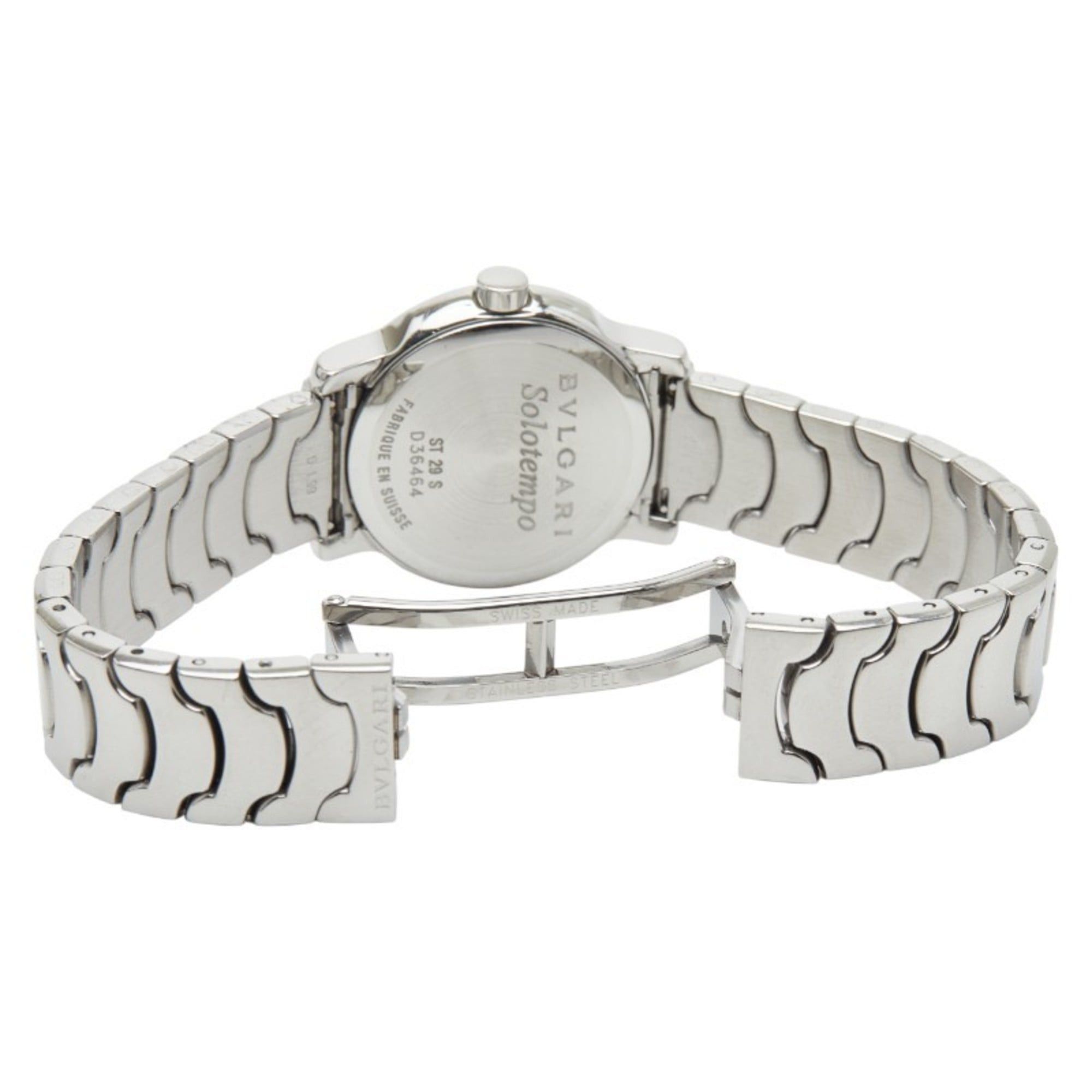 Bvlgari Bvlgari Solotempo ST29S Quartz Watch with Black Dial and Stainless Steel, Women's Size ONE SIZE - 3 Thumbnail
