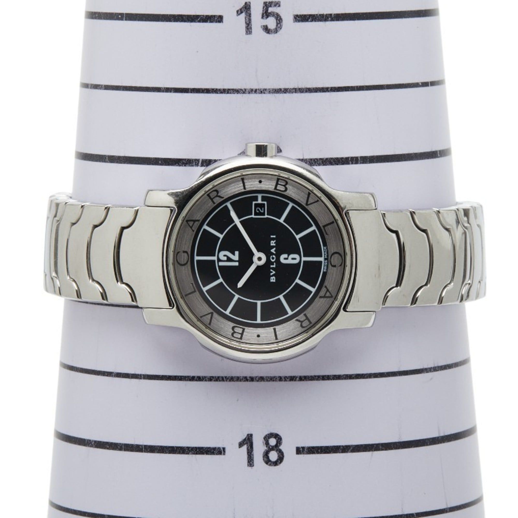 Bvlgari Bvlgari Solotempo ST29S Quartz Watch with Black Dial and Stainless Steel, Women's Size ONE SIZE - 7 Thumbnail