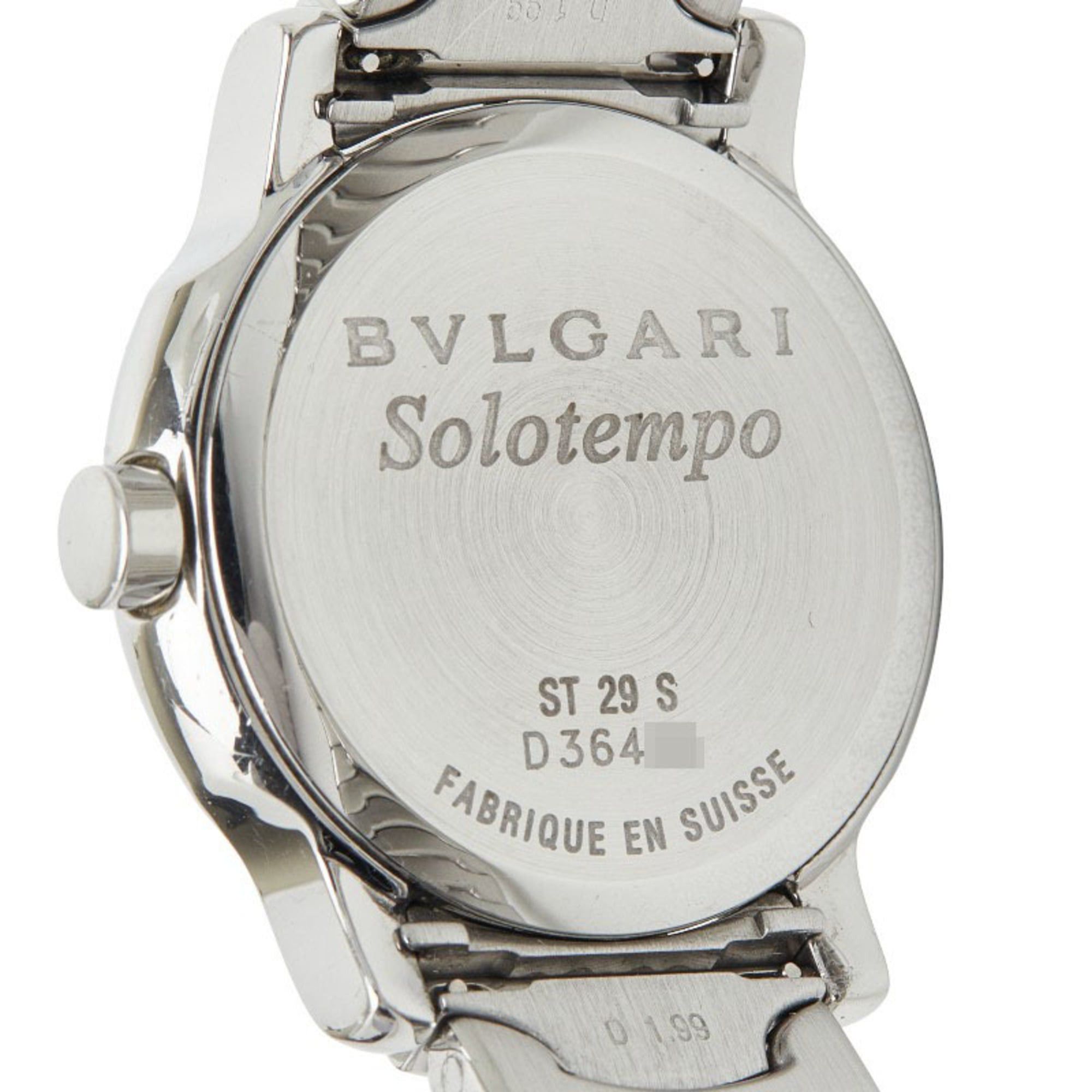 Bvlgari Bvlgari Solotempo ST29S Quartz Watch with Black Dial and Stainless Steel, Women's Size ONE SIZE - 4 Thumbnail