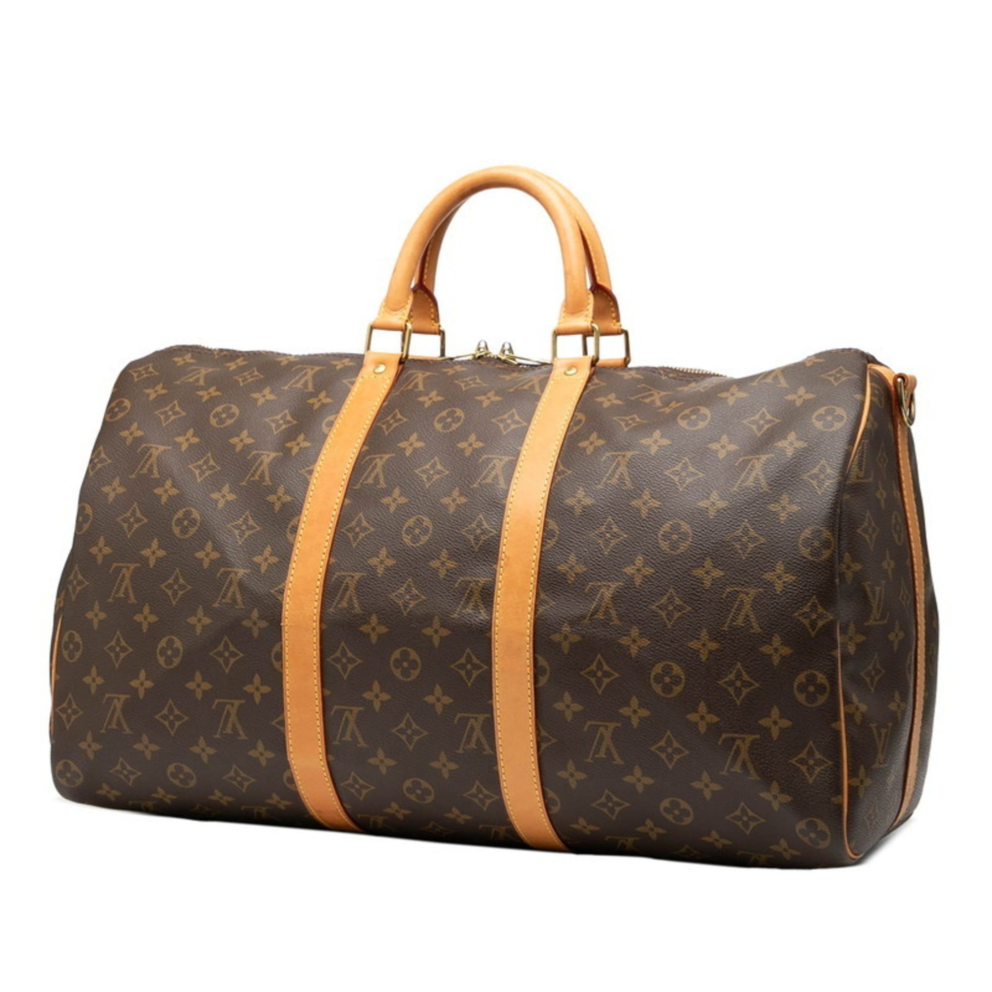 Louis Vuitton Louis Vuitton Monogram Keepall Bandouliere 50 Boston/Shoulder Bag, 2-Way, M41416, Brown Leather, Women's, LOUIS VUITTON Size ONE SIZE - 2 Thumbnail