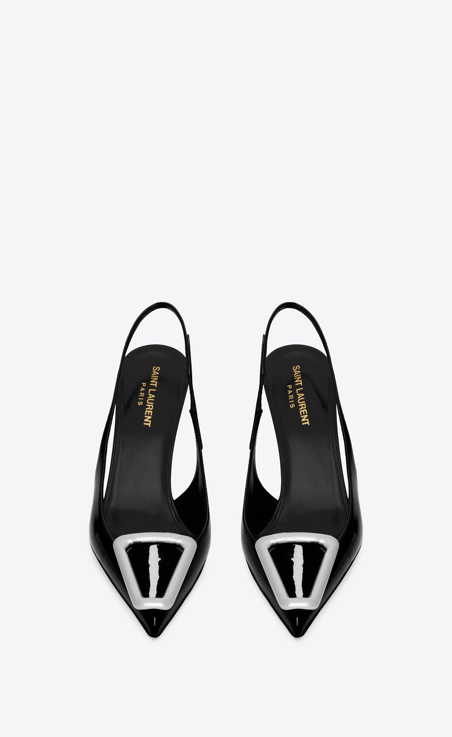 Saint Laurent Paris Avenue Slingback Pumps in Patent Leather Size US 7 / IT 37 - 2 Thumbnail