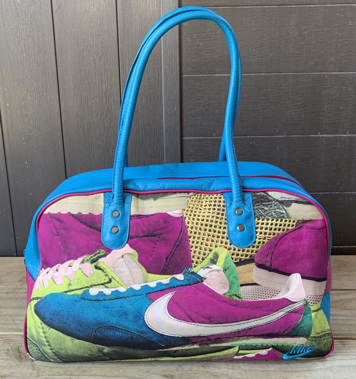 Nike Nike Duffel Gym Bag Cortez Cleat Purple & Turquoise Grailed