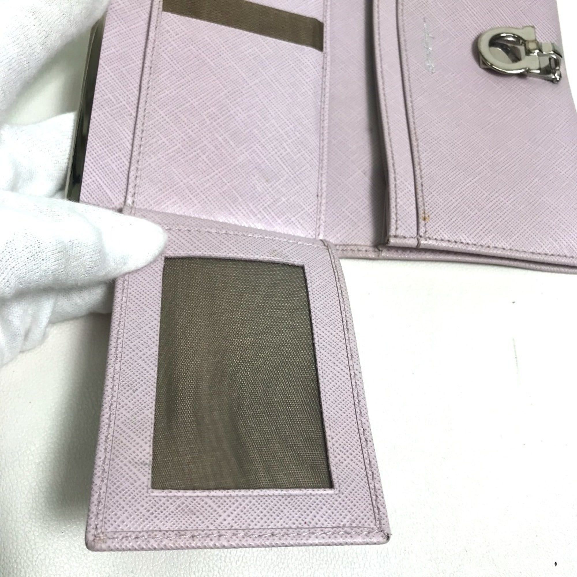 Salvatore Ferragamo Salvatore Ferragamo Gancini logo hardware long wallet in leather, women's, purple/light purple Size ONE SIZE - 10 Thumbnail