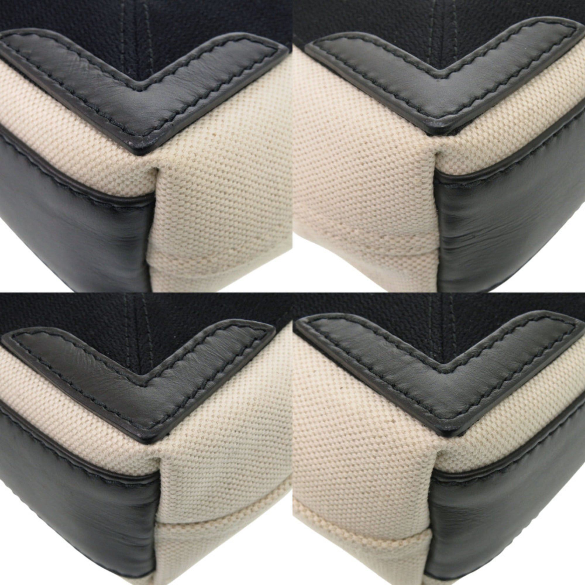 Balenciaga Like new Balenciaga Navy Cabas XS Canvas and Leather in Light Beige Black, 2-Way Handbag 0433 BALENCIAGA Size ONE SIZE - 4 Thumbnail