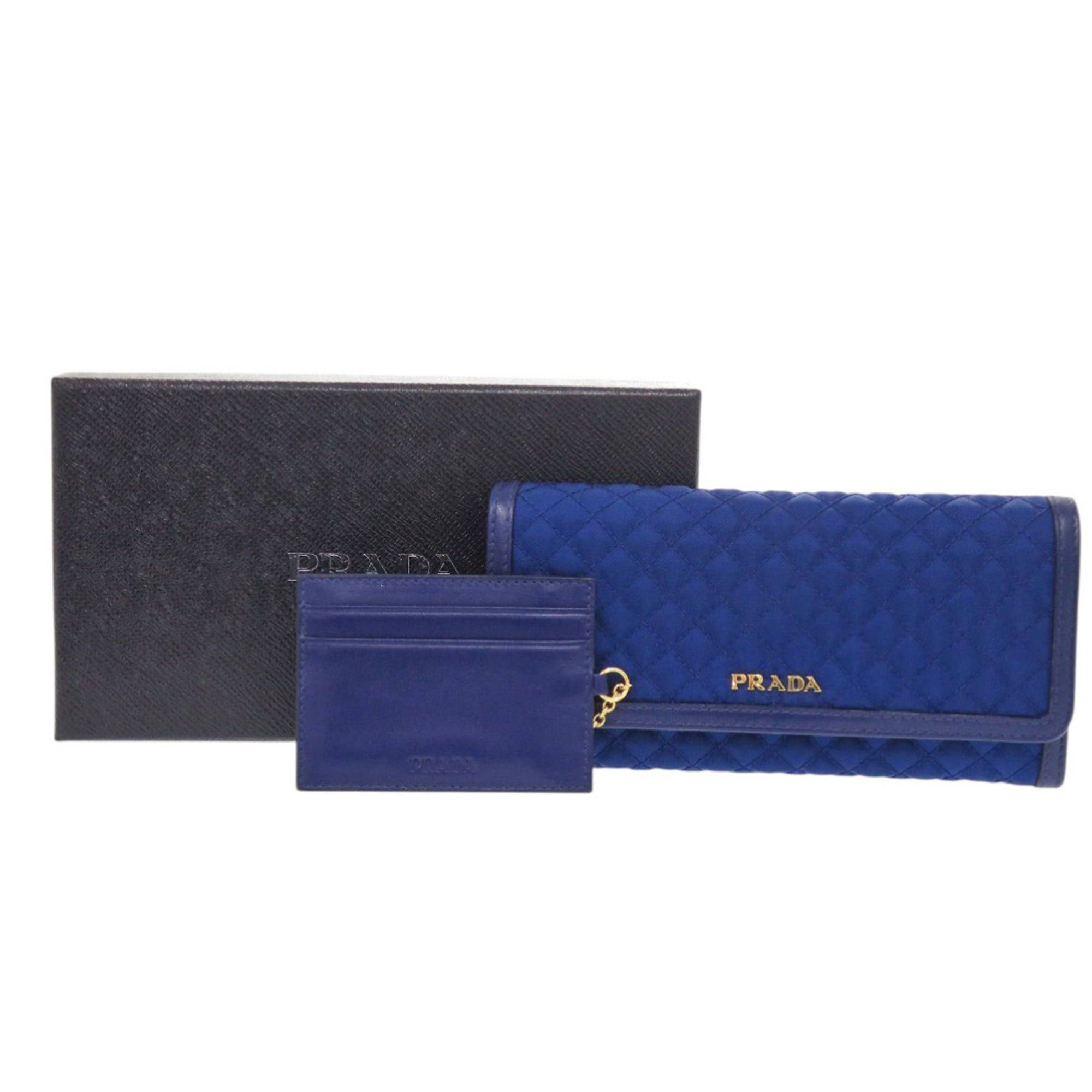 Prada Like new Prada 1M1132 quilted nylon and leather blue long wallet, 0199 PRADA Size ONE SIZE - 2 Thumbnail
