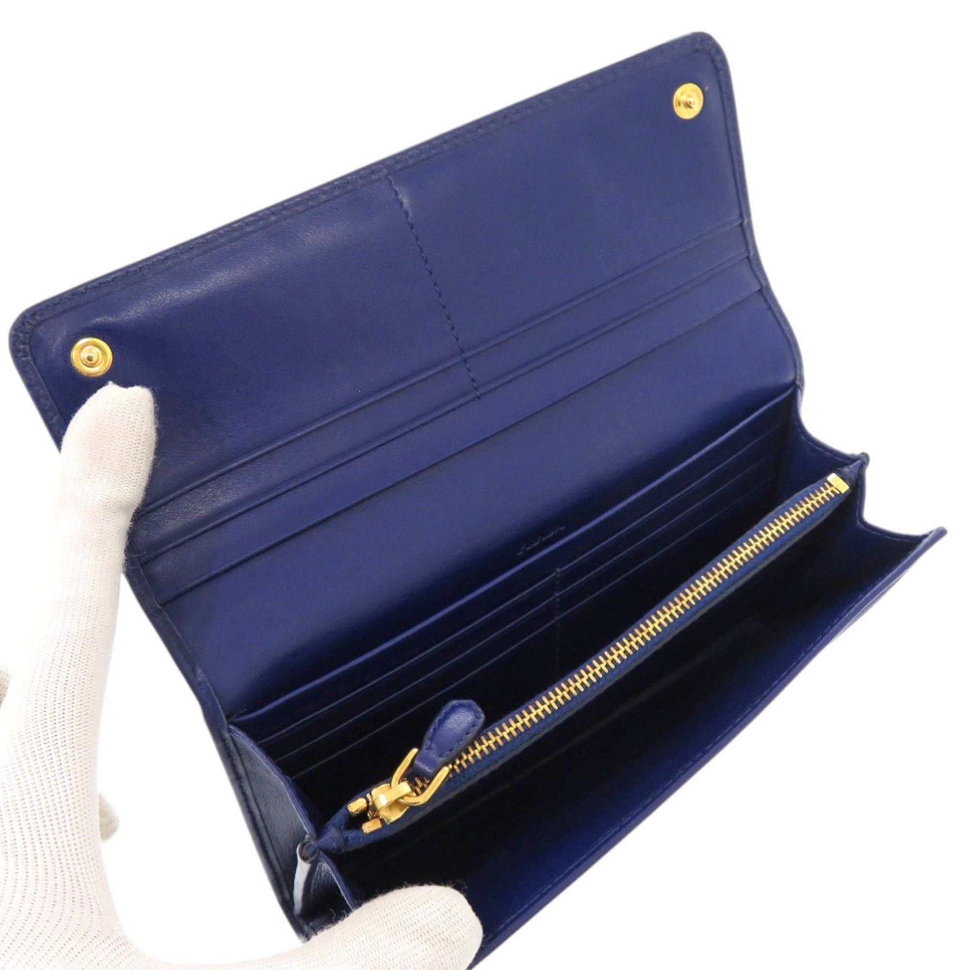 Prada Like new Prada 1M1132 quilted nylon and leather blue long wallet, 0199 PRADA Size ONE SIZE - 5 Thumbnail