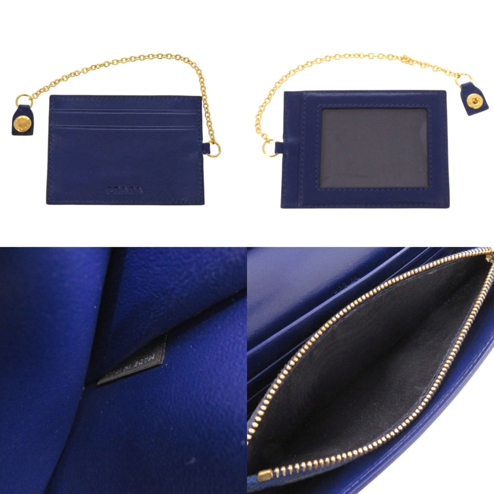 Prada Like new Prada 1M1132 quilted nylon and leather blue long wallet, 0199 PRADA Size ONE SIZE - 6 Thumbnail