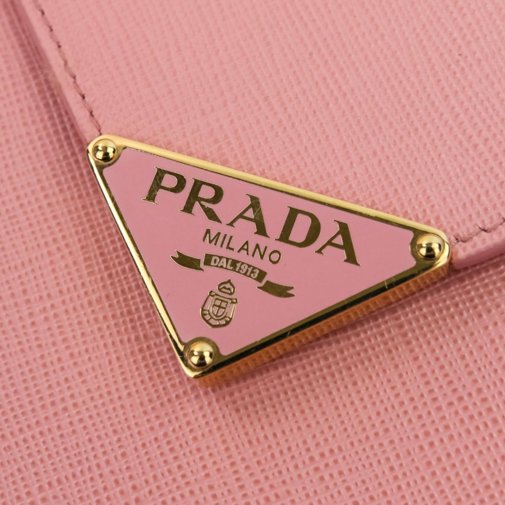 Prada PRADA Saffiano Leather Chain Shoulder Bag/Pochette 1BP050 Pink Women's Size ONE SIZE - 10 Thumbnail
