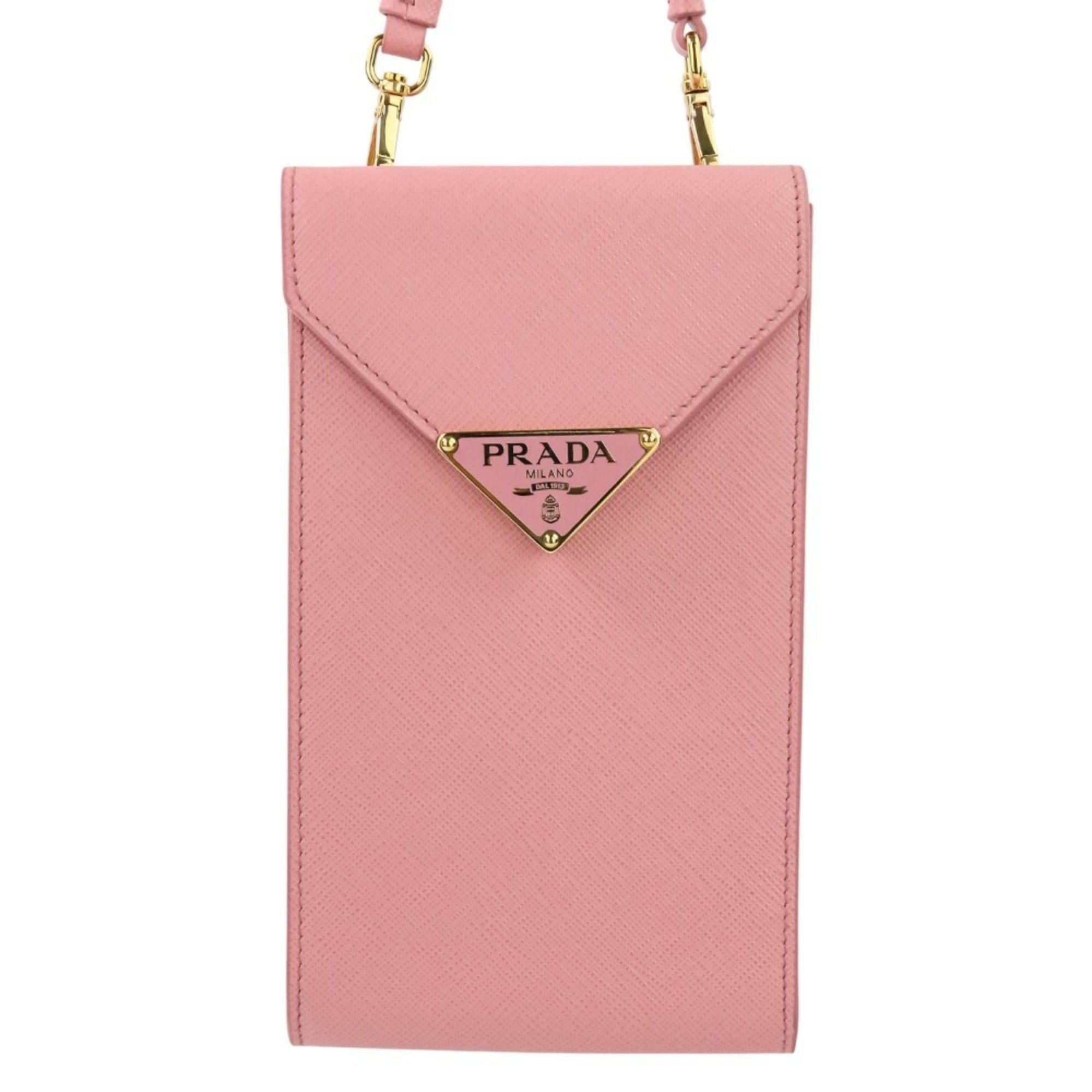 Prada PRADA Saffiano Leather Chain Shoulder Bag/Pochette 1BP050 Pink Women's Size ONE SIZE - 3 Thumbnail