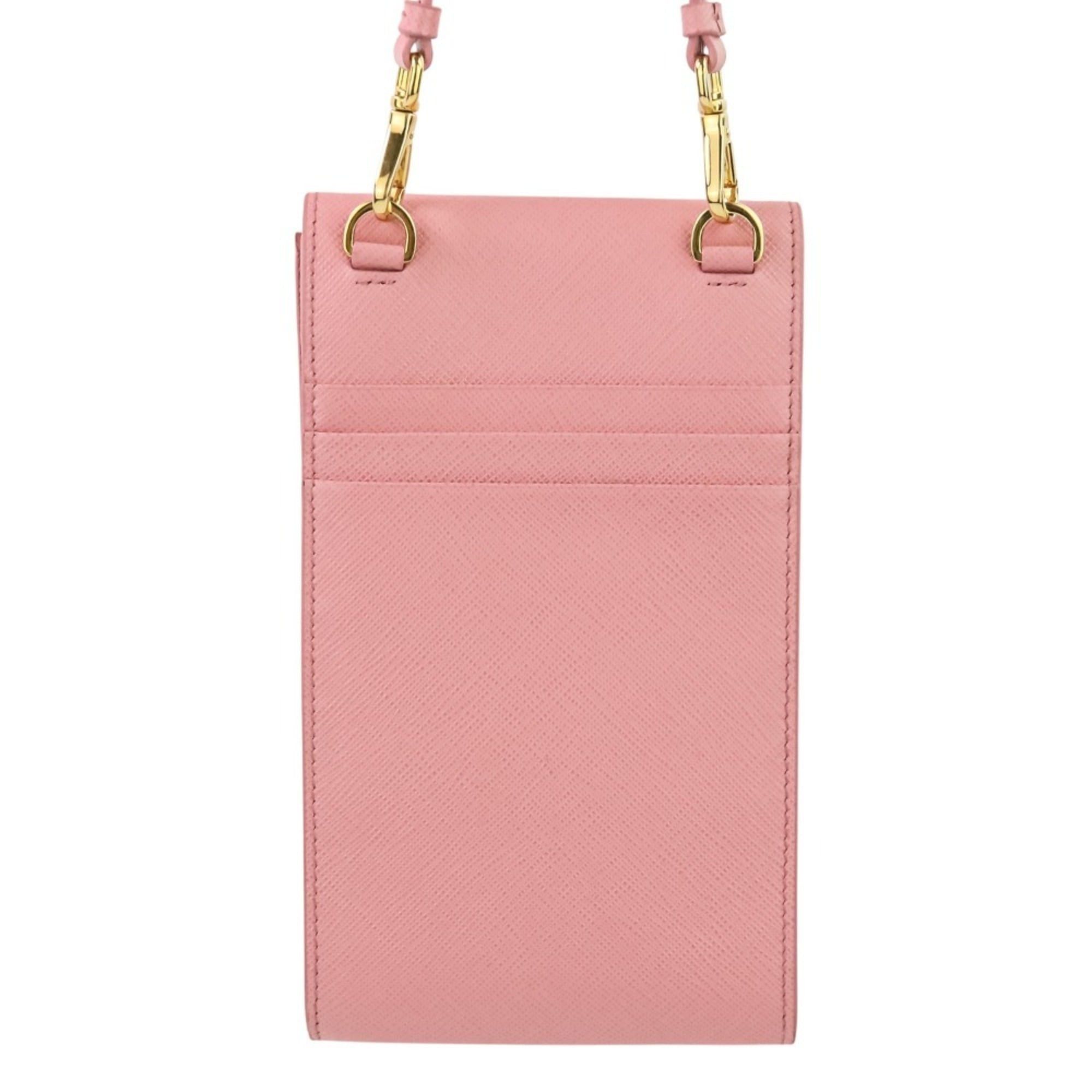 Prada PRADA Saffiano Leather Chain Shoulder Bag/Pochette 1BP050 Pink Women's Size ONE SIZE - 4 Thumbnail
