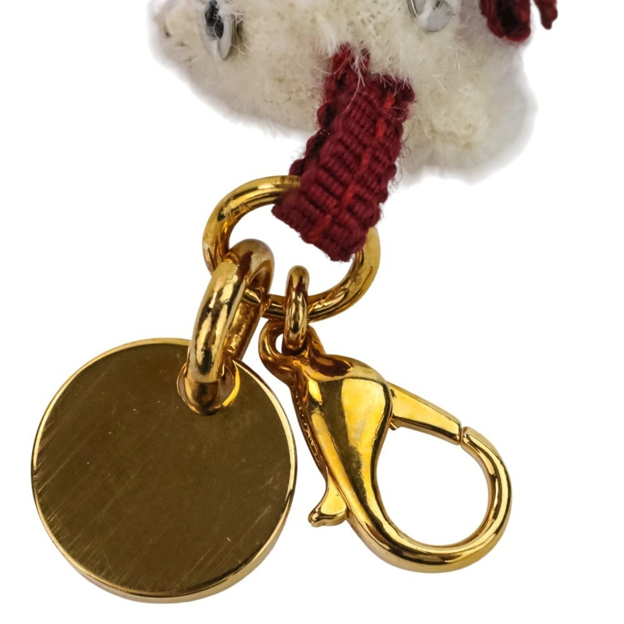 Prada Prada Sequin Bear Mini Charm Keychain Bag in White, Red, and Gold for Women Size ONE SIZE - 9 Thumbnail