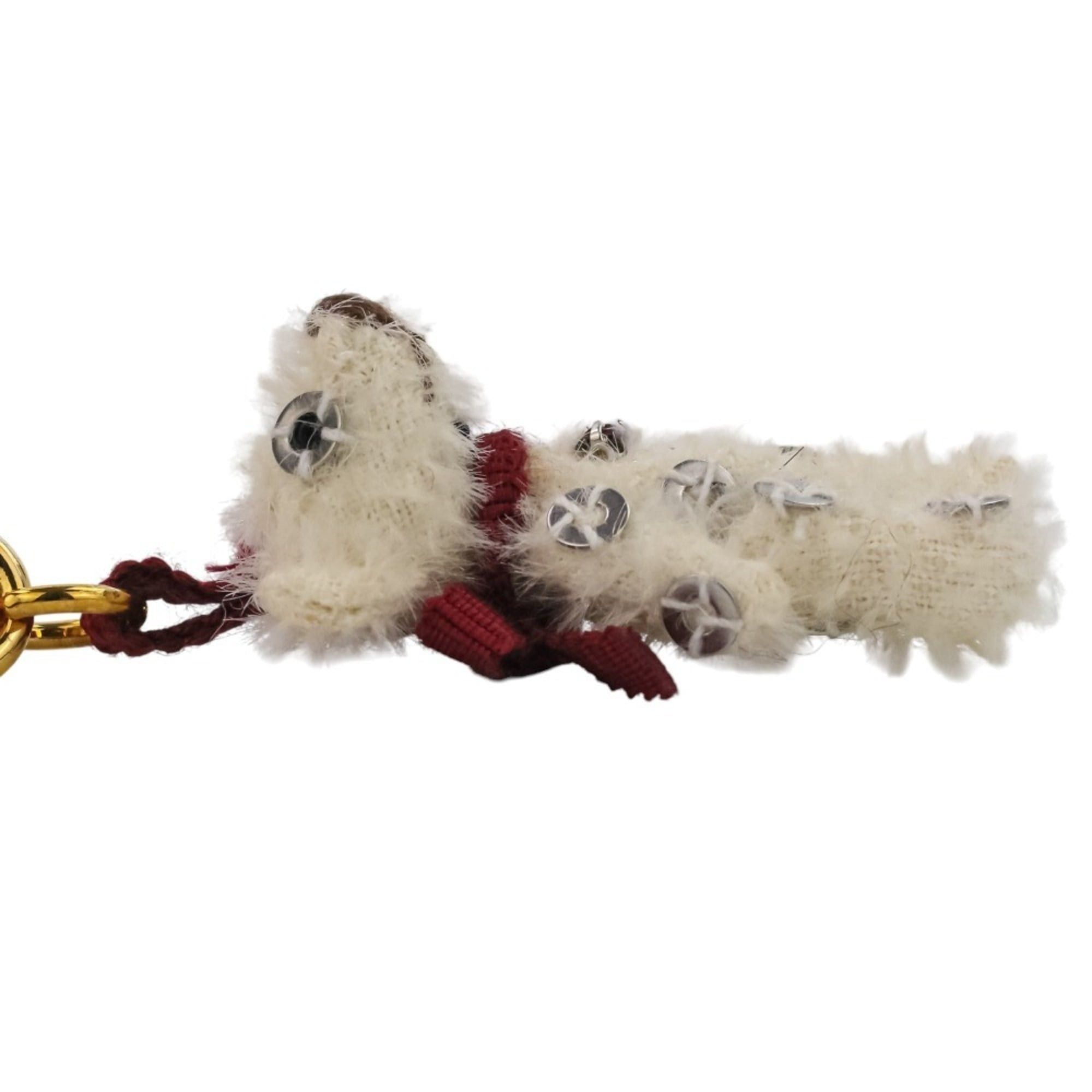 Prada Prada Sequin Bear Mini Charm Keychain Bag in White, Red, and Gold for Women Size ONE SIZE - 6 Thumbnail