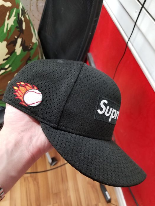 Supreme Black Supreme New Era World Famous 2018 Mesh Box Logo Cap