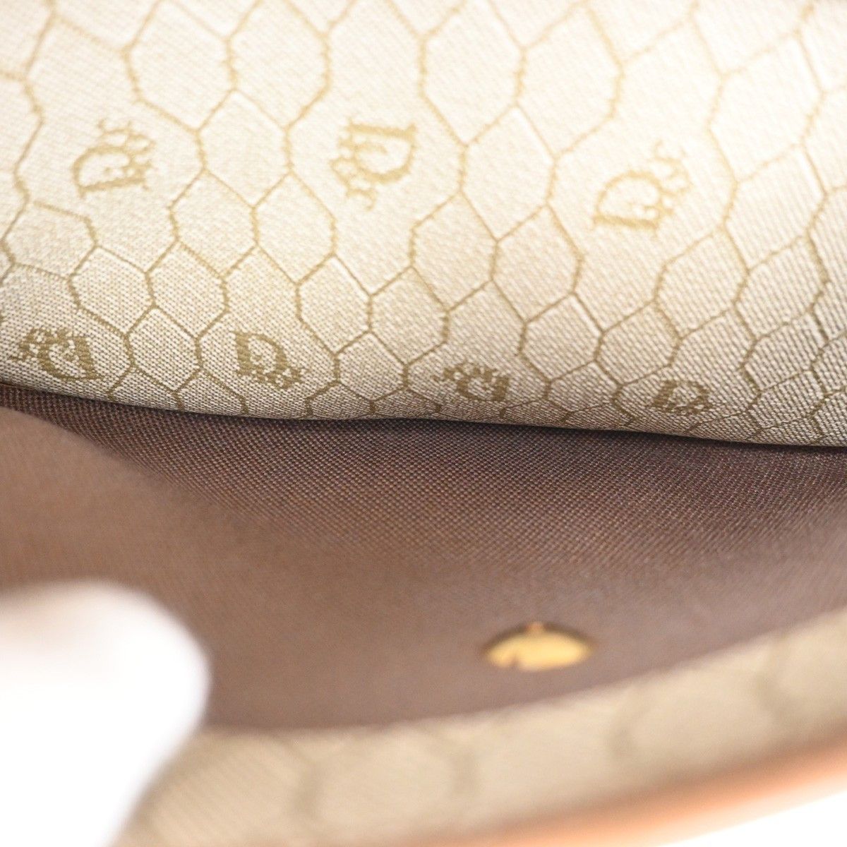 Dior Christian Dior Vintage Honeycomb Shoulder Bag Canvas and Leather Size ONE SIZE - 15 Thumbnail