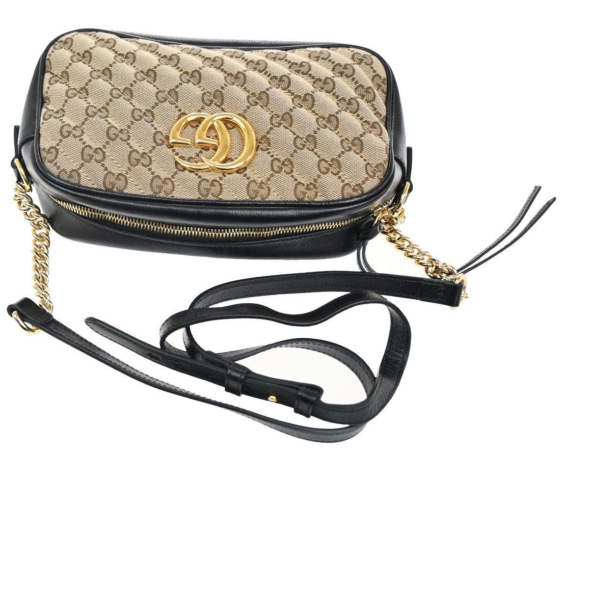 Gucci Gucci GG Marmont Shoulder Bag Diagonal Quilted GG Canvas with Leather Size ONE SIZE - 8 Thumbnail
