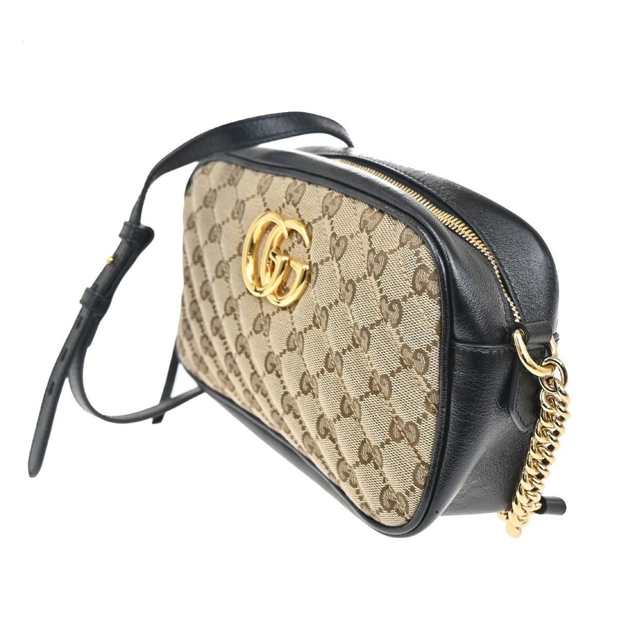 Gucci Gucci GG Marmont Shoulder Bag Diagonal Quilted GG Canvas with Leather Size ONE SIZE - 3 Thumbnail