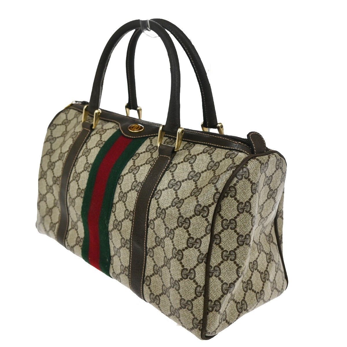 Gucci Gucci Vintage Web Boston Bag GG Coated Canvas Size ONE SIZE - 3 Thumbnail