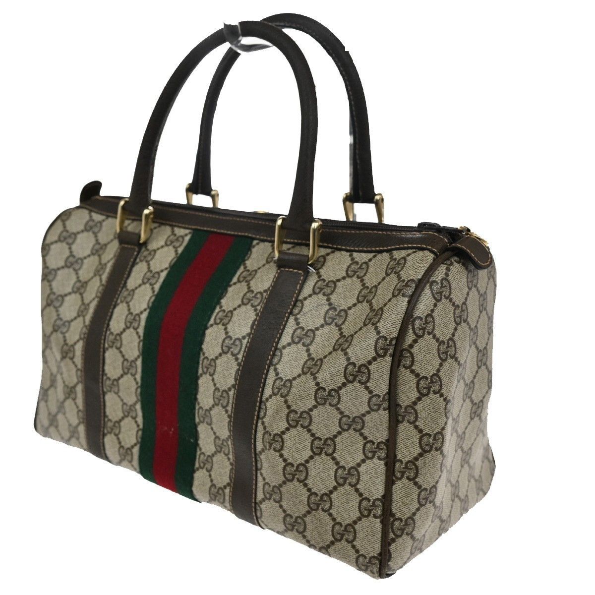 Gucci Gucci Vintage Web Boston Bag GG Coated Canvas Size ONE SIZE - 4 Thumbnail