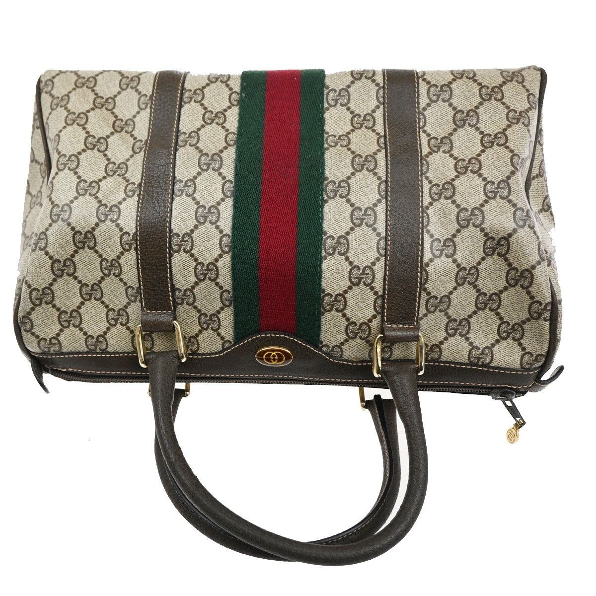Gucci Gucci Vintage Web Boston Bag GG Coated Canvas Size ONE SIZE - 7 Thumbnail