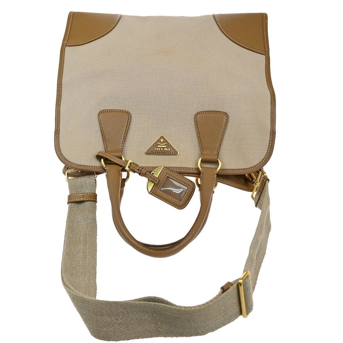 Prada Prada Convertible Tote Canvas and Saffiano Leather Size ONE SIZE - 8 Thumbnail