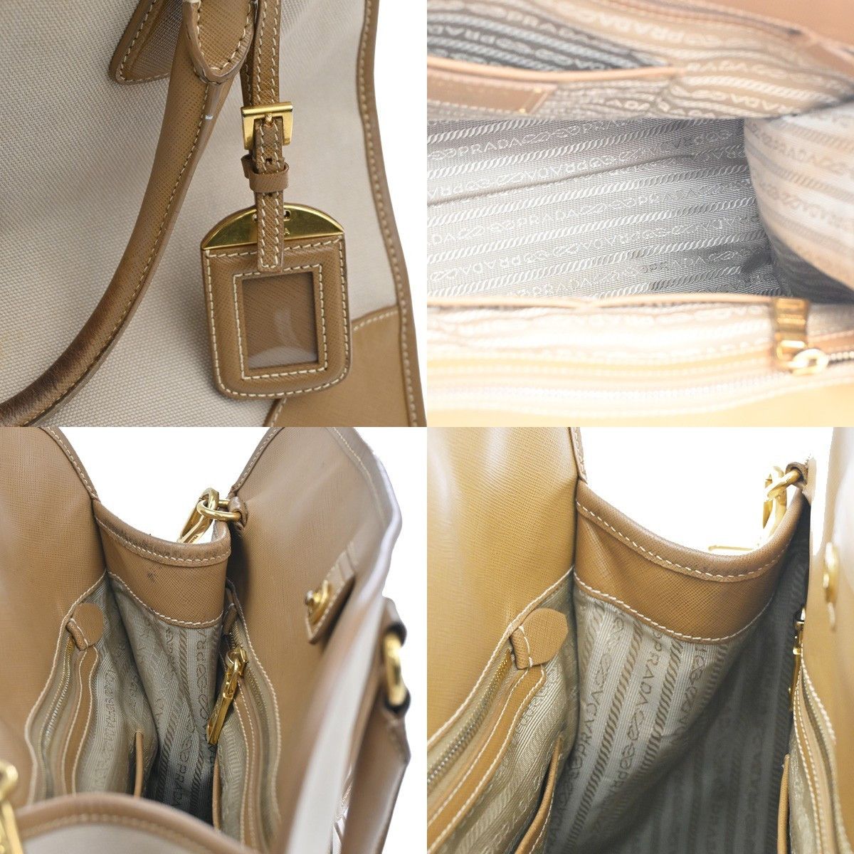 Prada Prada Convertible Tote Canvas and Saffiano Leather Size ONE SIZE - 12 Thumbnail
