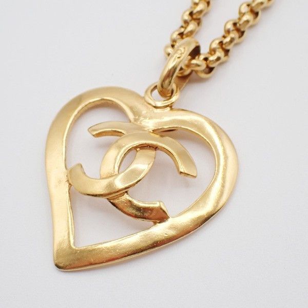 Chanel Chanel Vintage CC Heart Pendant Long Metal Size ONE SIZE - 2 Thumbnail