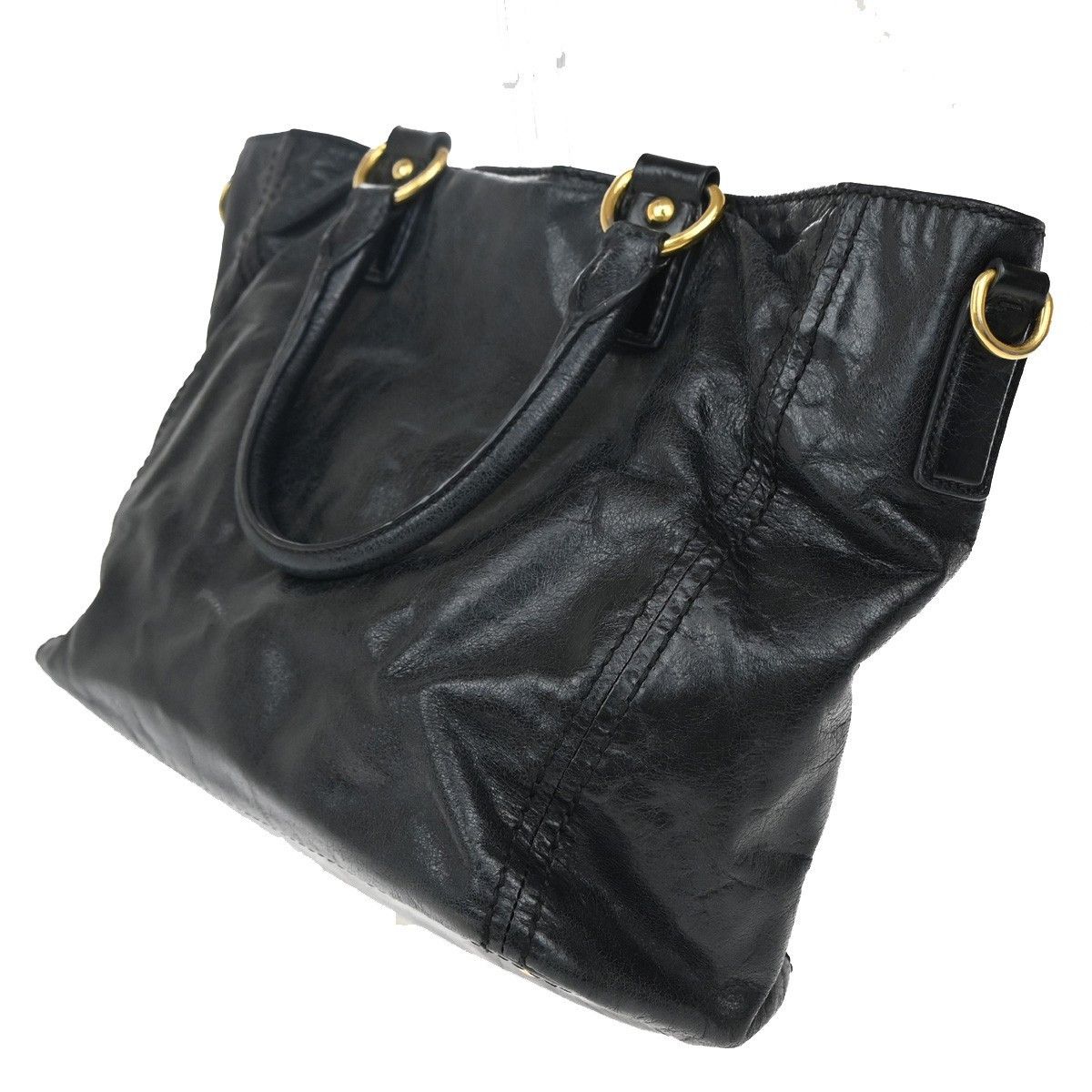 Prada Prada Front Pocket Convertible Tote Leather Size ONE SIZE - 4 Thumbnail