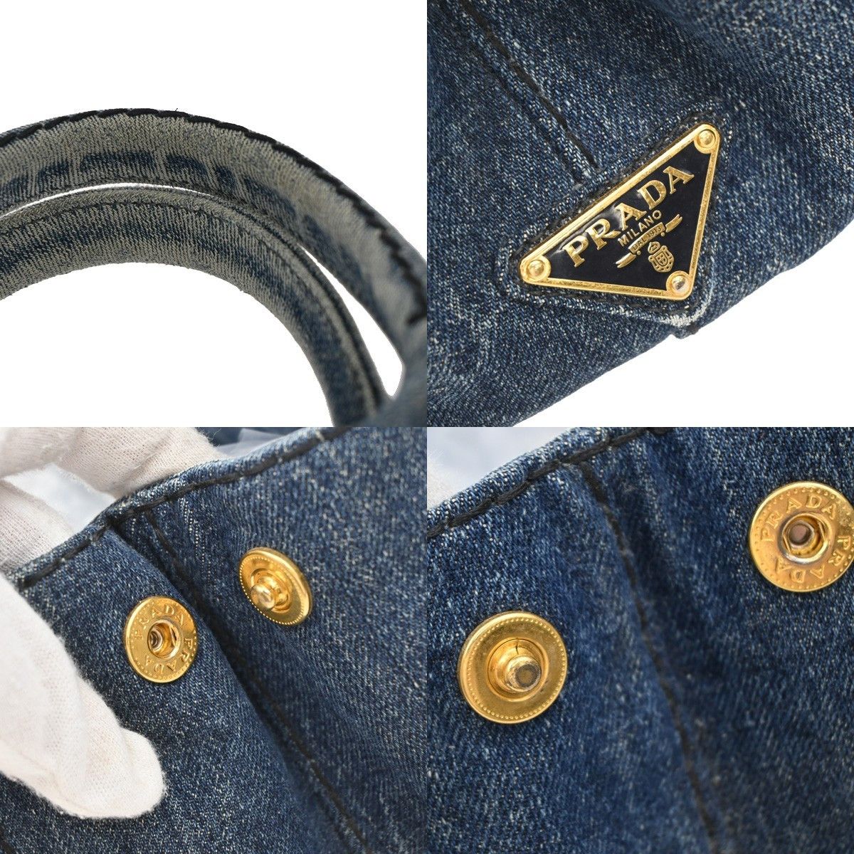 Prada Prada Canapa Open Tote Denim Size ONE SIZE - 13 Thumbnail
