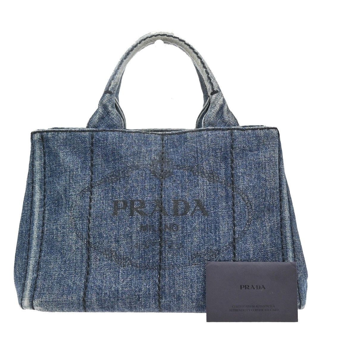Prada Prada Canapa Open Tote Denim Size ONE SIZE - 10 Thumbnail