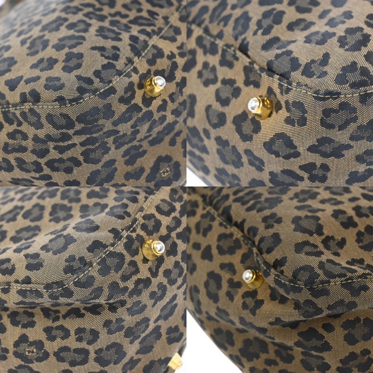Fendi Fendi Vintage FF Handle Tote Leopard Print Jacquard Size ONE SIZE - 7 Thumbnail