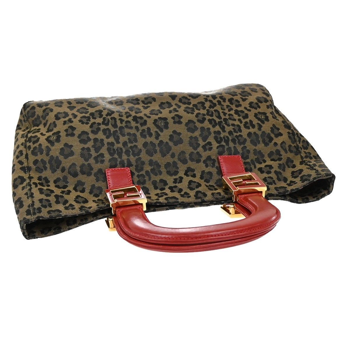 Fendi Fendi Vintage FF Handle Tote Leopard Print Jacquard Size ONE SIZE - 6 Thumbnail