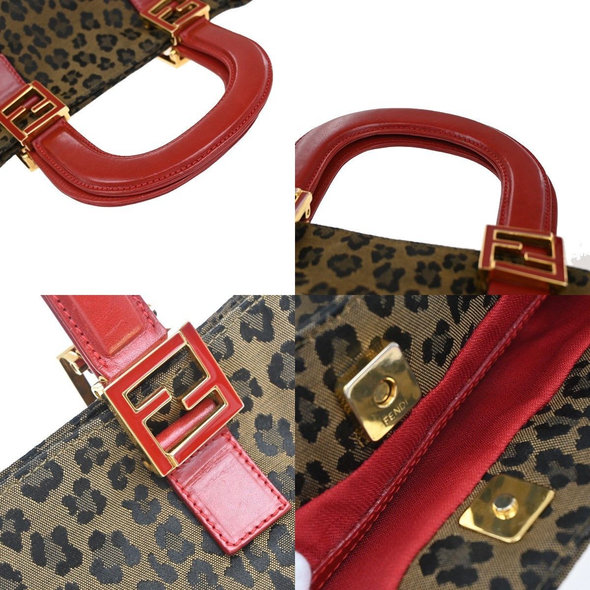 Fendi Fendi Vintage FF Handle Tote Leopard Print Jacquard Size ONE SIZE - 8 Thumbnail