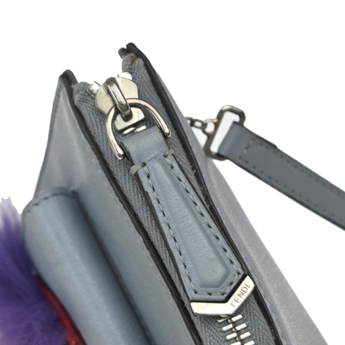 Fendi Fendi Monster Front Pocket Clutch Leather with Fur Size ONE SIZE - 10 Thumbnail