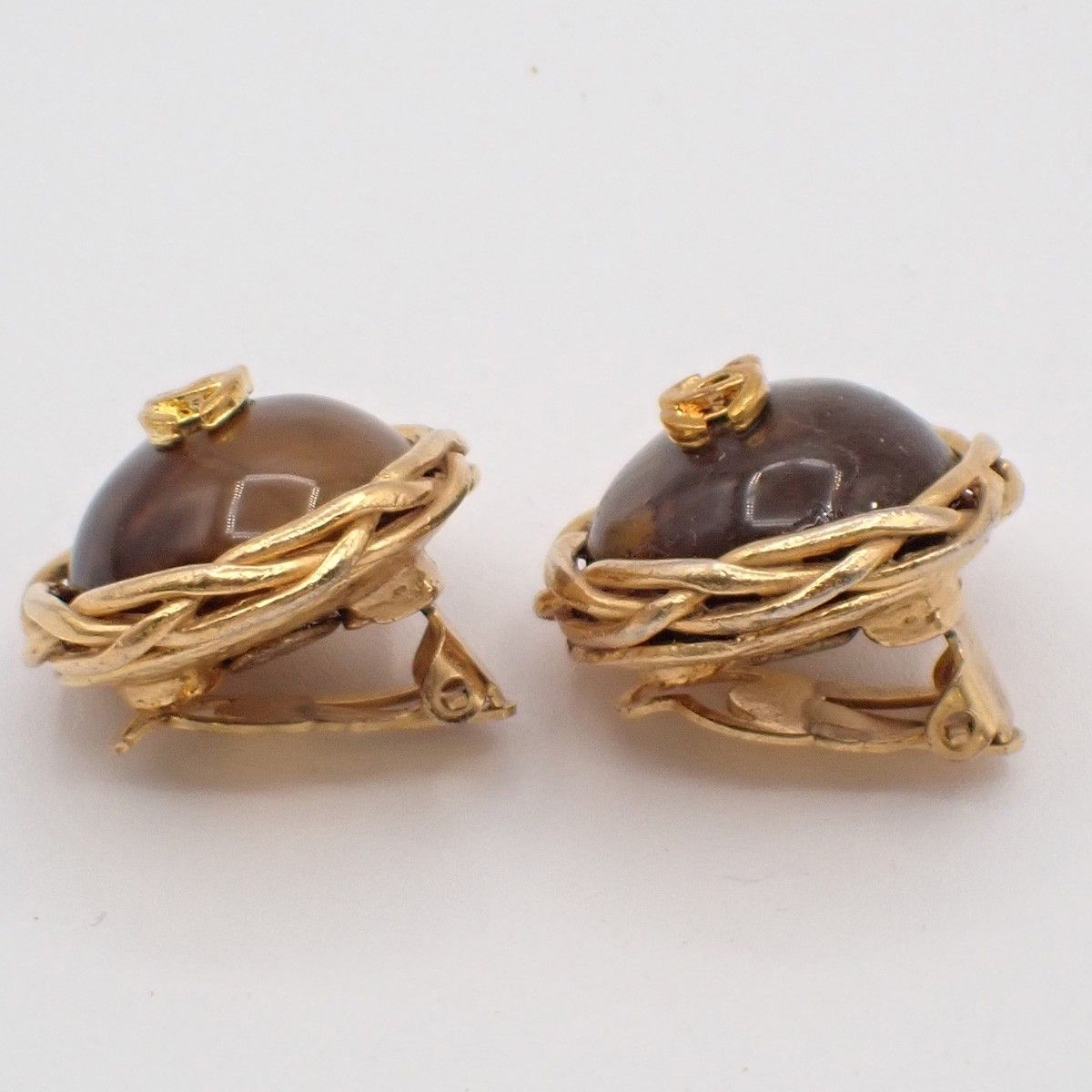 Chanel Chanel CC Button Clip-On Earrings Metal with Faux Pearl Size ONE SIZE - 3 Thumbnail