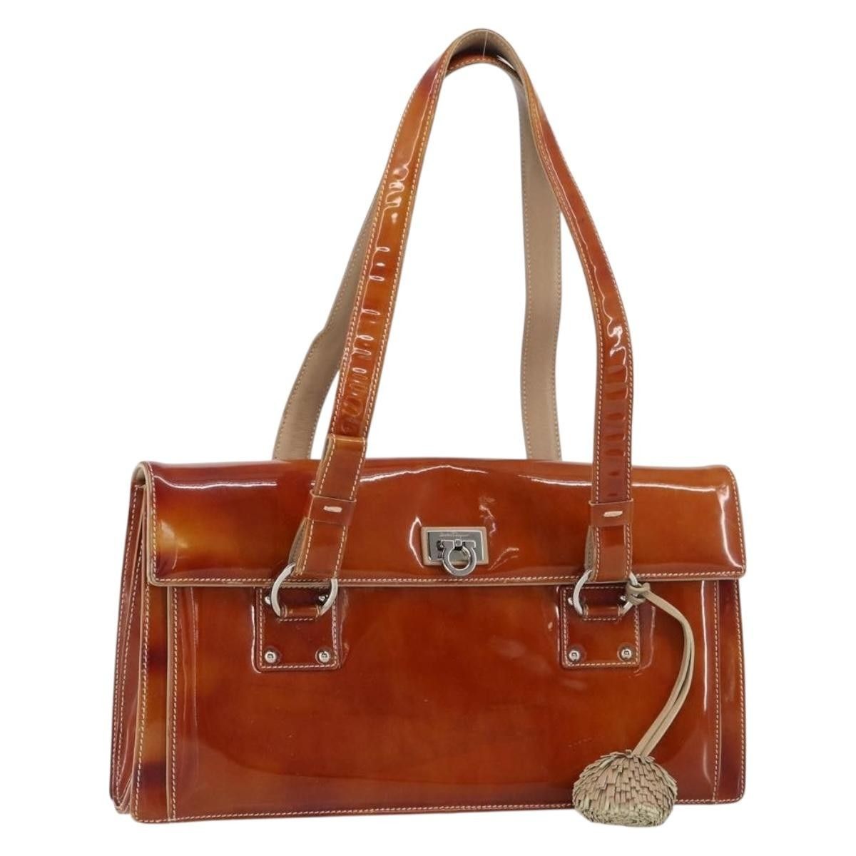 Salvatore Ferragamo Salvatore Ferragamo Gancini handbag Patent leather Size ONE SIZE - 17 Thumbnail
