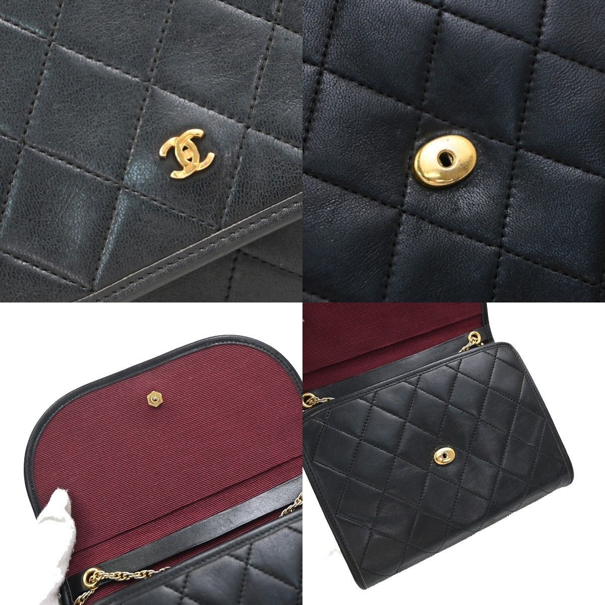 Chanel Chanel Vintage Round Flap Bag Quilted Lambskin Size ONE SIZE - 10 Thumbnail