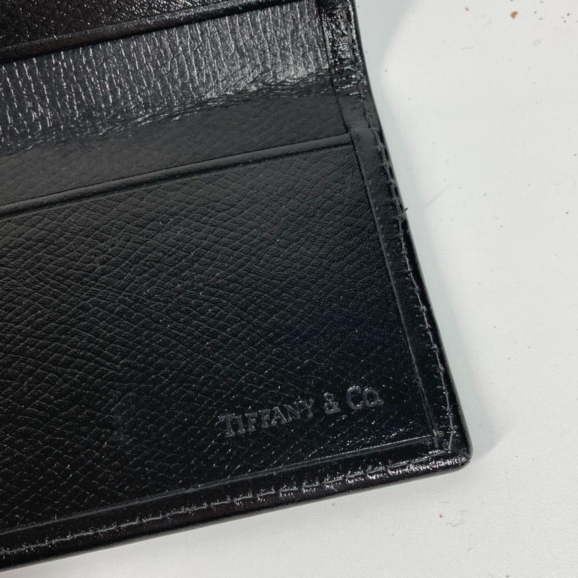 Tiffany & Co. TIFFANY & Co. Tiffany Logo Business Card Holder/Pass Case, Bifold Leather, Men's, Black Size ONE SIZE - 9 Thumbnail