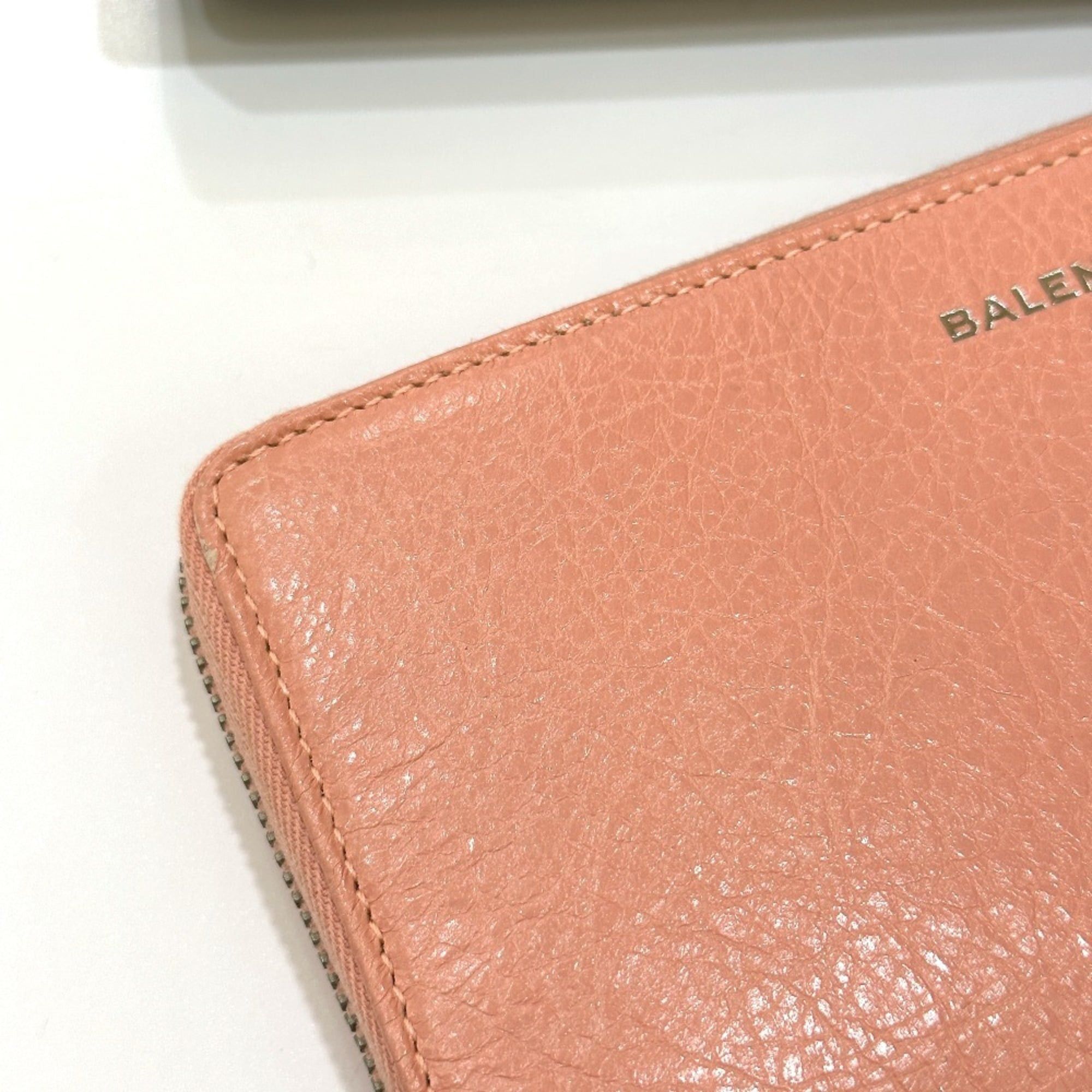 Balenciaga BALENCIAGA 419805 Exclusive Women's Leather Long Wallet with Zip-Around Design in Pink Beige Size ONE SIZE - 8 Thumbnail