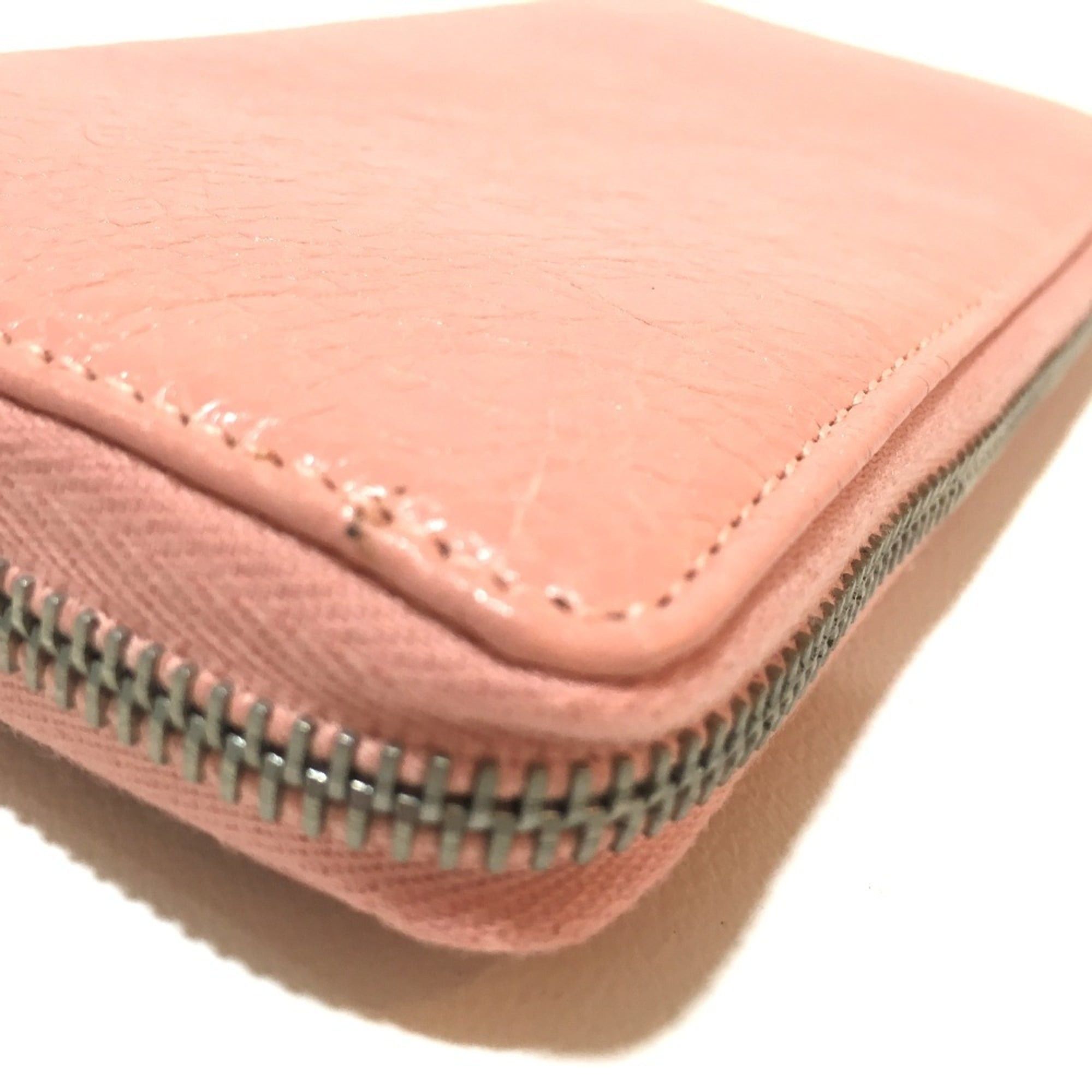 Balenciaga BALENCIAGA 419805 Exclusive Women's Leather Long Wallet with Zip-Around Design in Pink Beige Size ONE SIZE - 4 Thumbnail