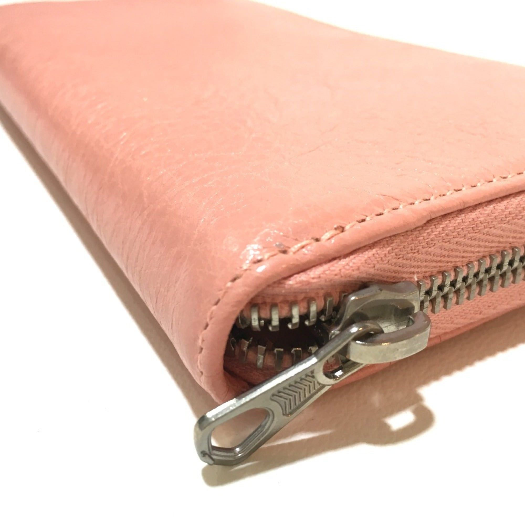Balenciaga BALENCIAGA 419805 Exclusive Women's Leather Long Wallet with Zip-Around Design in Pink Beige Size ONE SIZE - 3 Thumbnail