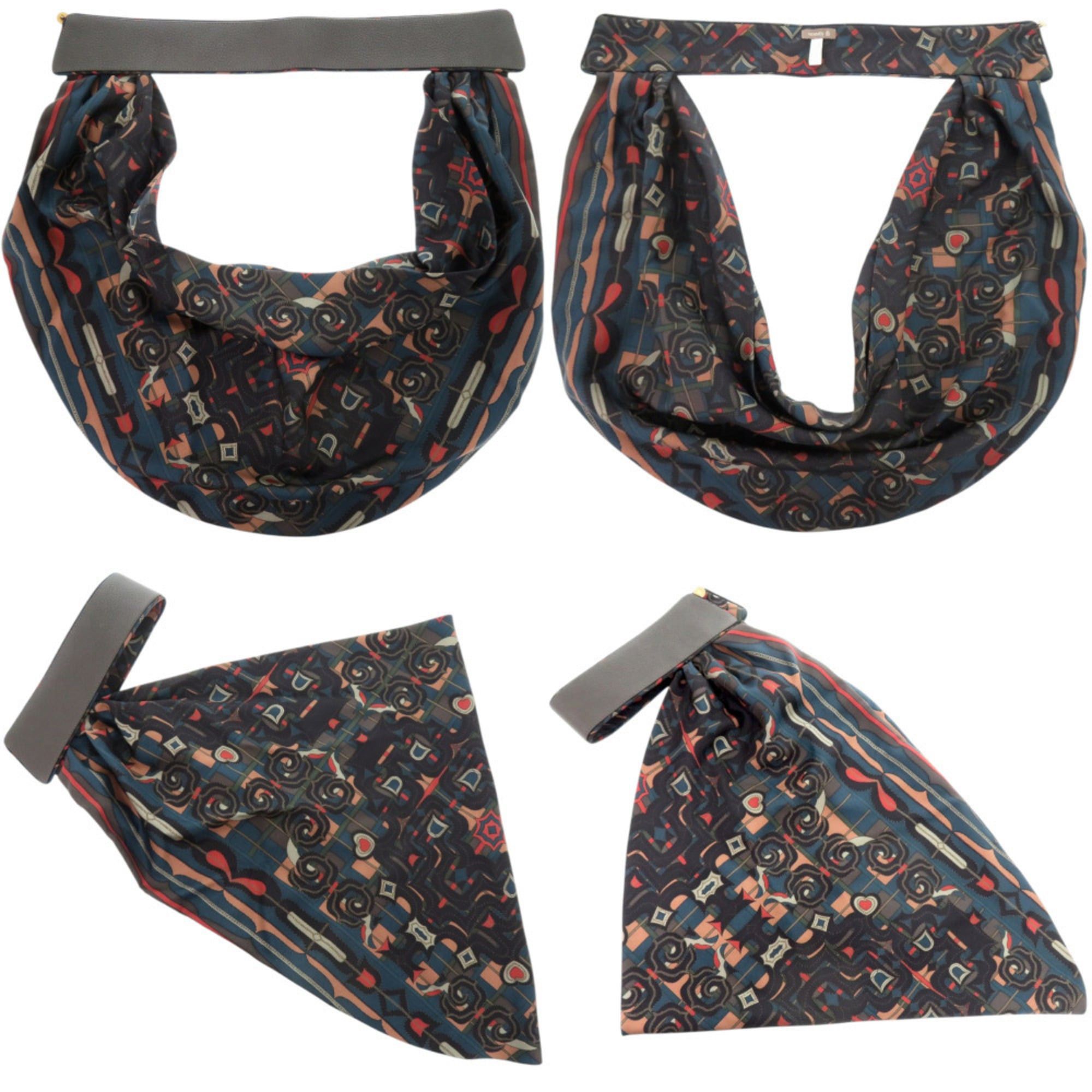 Hermes Hermes Like new Hermès Petit H detachable collar, made of silk and cowhide in gray. Fashion accessory, 0773. Size ONE SIZE - 9 Thumbnail