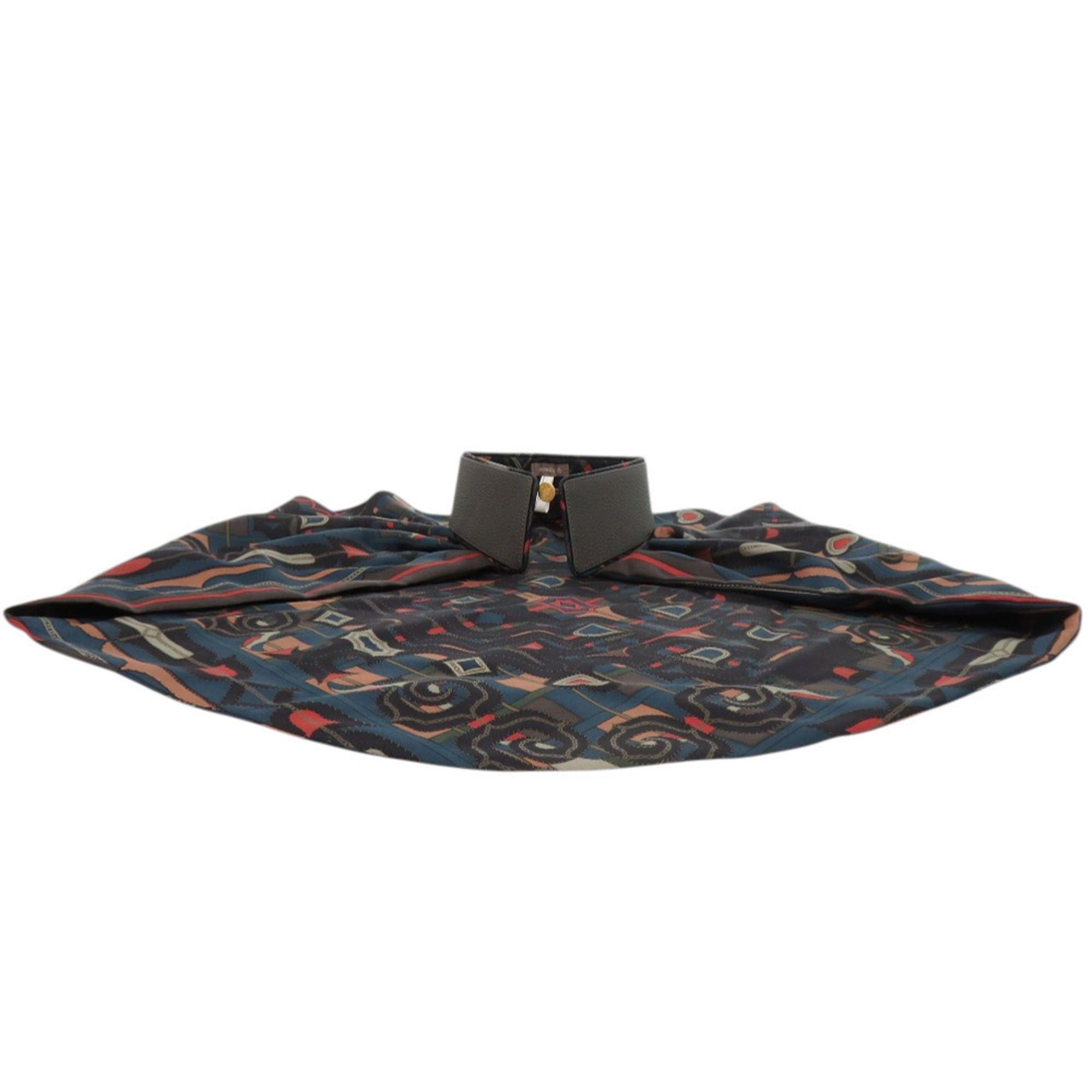 Hermes Hermes Like new Hermès Petit H detachable collar, made of silk and cowhide in gray. Fashion accessory, 0773. Size ONE SIZE - 5 Thumbnail